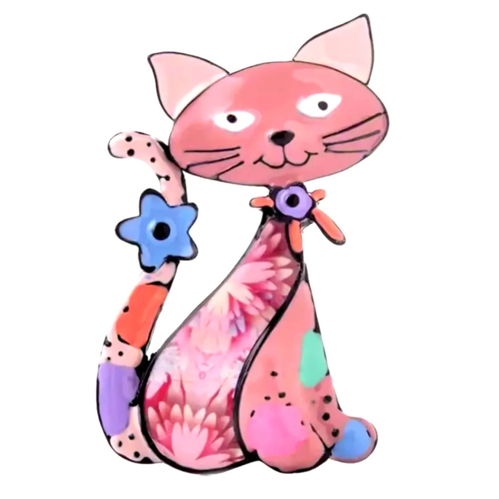 New Colorful Enamel Cat Brooch
